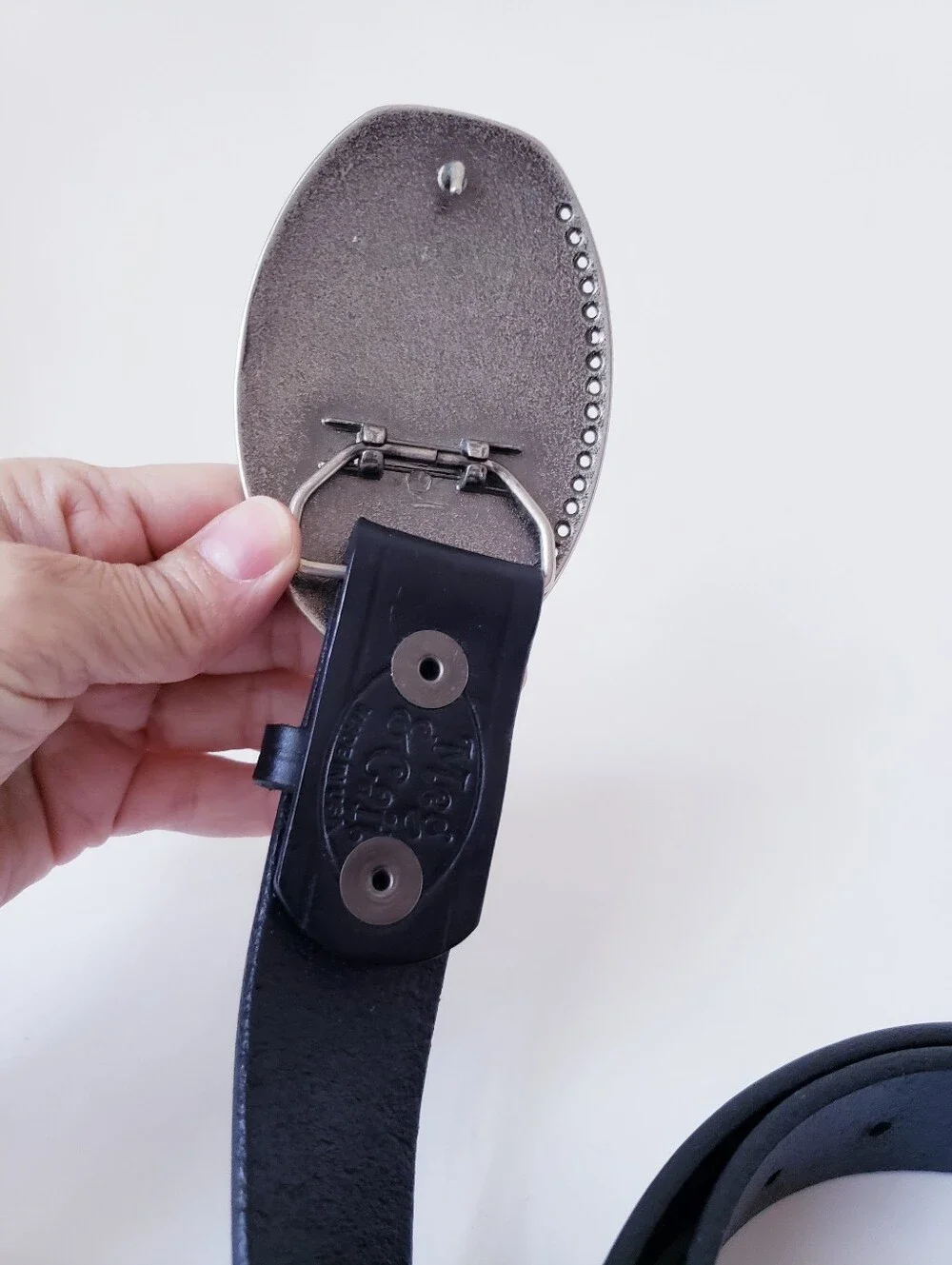 Vintage Meg and Cait Black Leather Belt